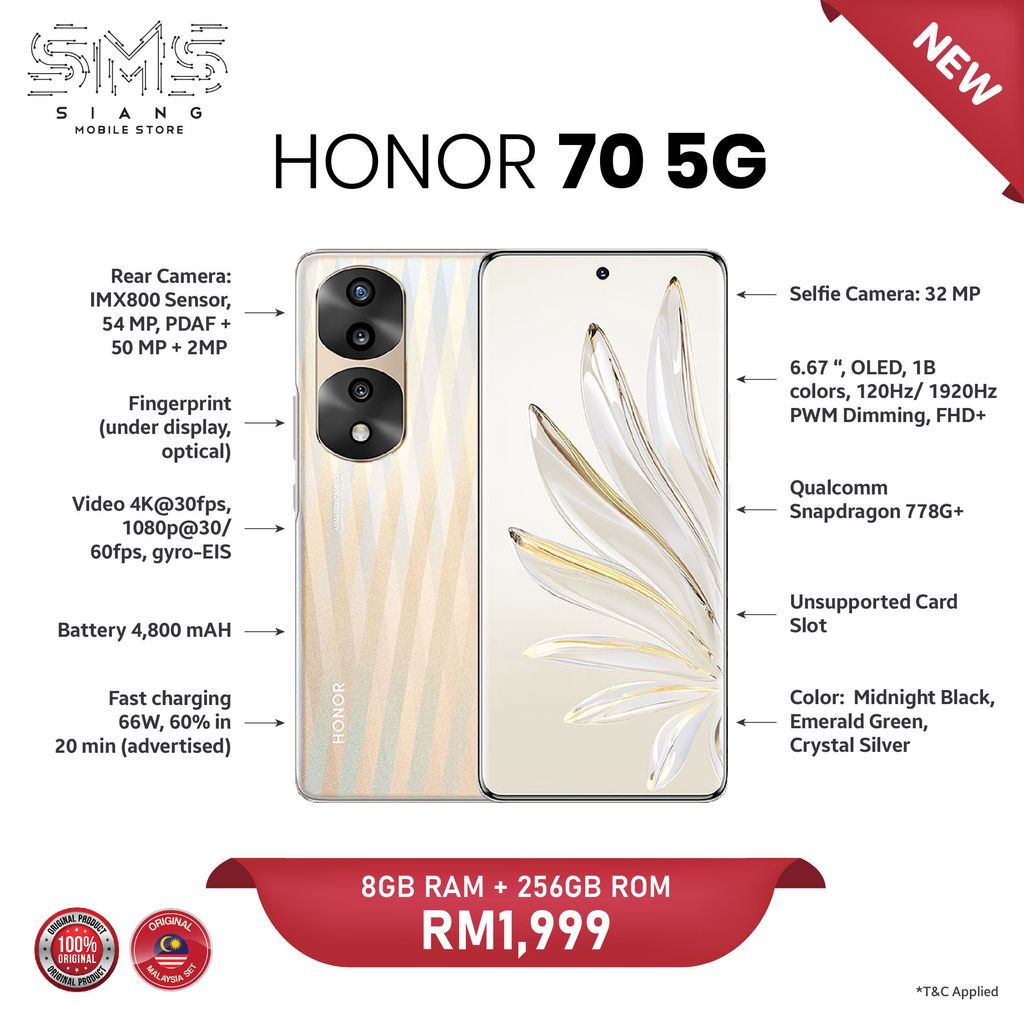 Honor 70 5G -SPECS