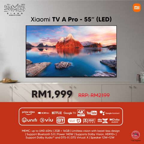 Xiaomi TV A, A Pro Series Now Official From RM1,199 