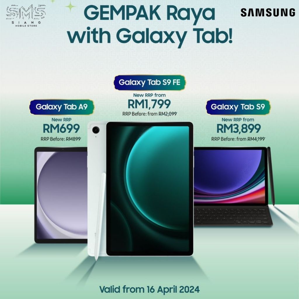 Samsung Galaxy Tab A9 LTE, Tab S9 Wi-Fi, Tab S9 FE Wi-Fi Special Offer poster (1)