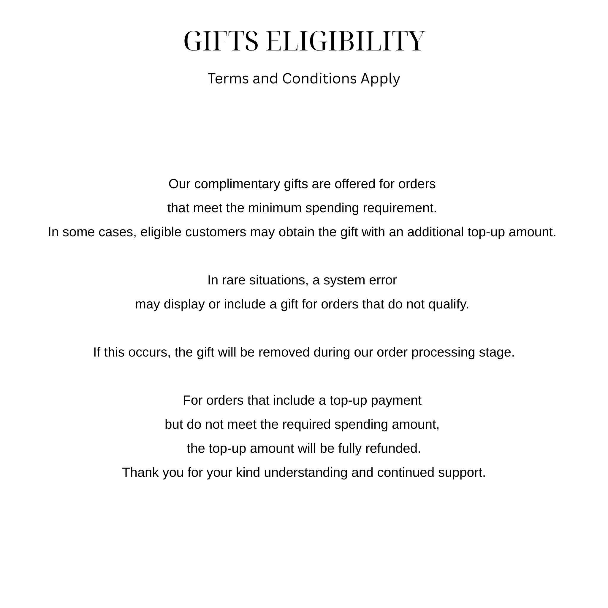 RETURN AND EXCHANGE Terms and Conditions Apply 1. items sold are not refundable. 2. If the products received is defective, wrong items or sizes, kindly contact customer service in order to conduct