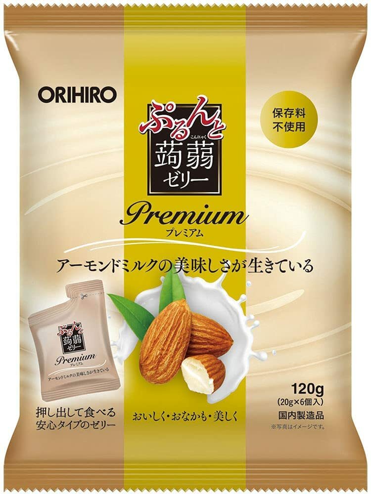 4571157258591 ORIHIRO Konjak Jelly Premium Almond Milk 6P