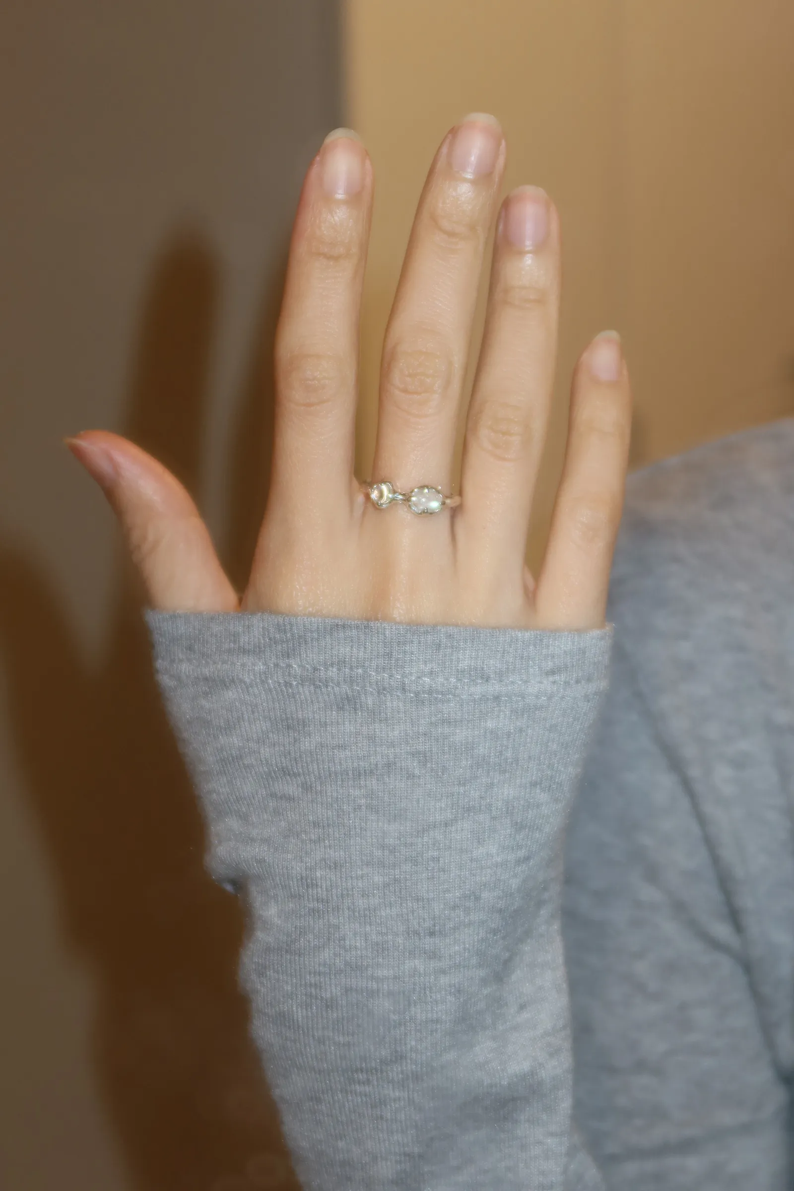 double moonstone organic ring3