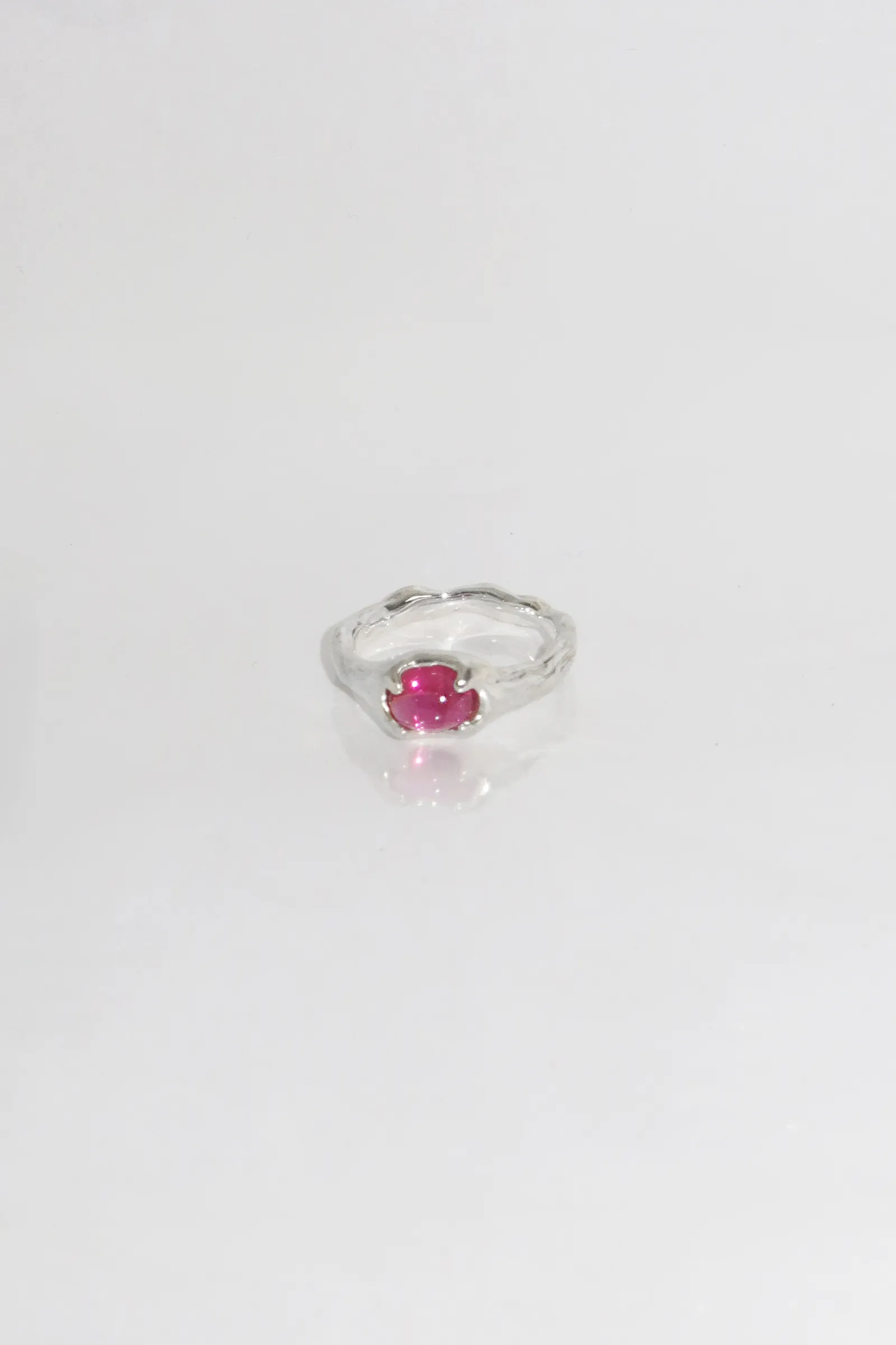 pink tourmaline organic ring