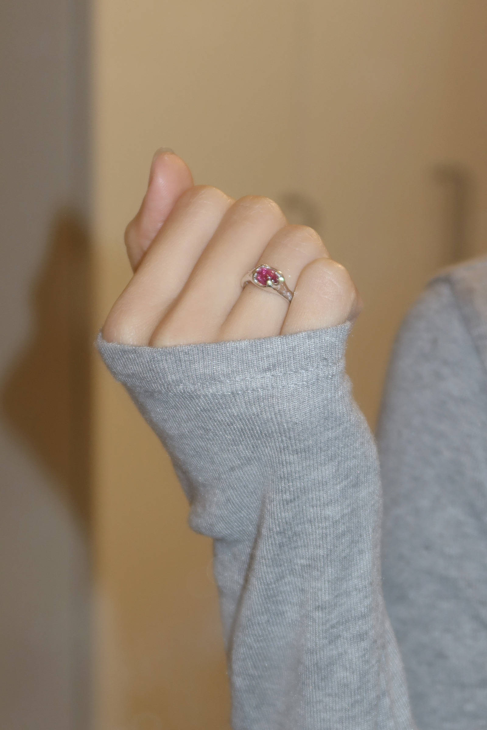 pink tourmaline organic ring3