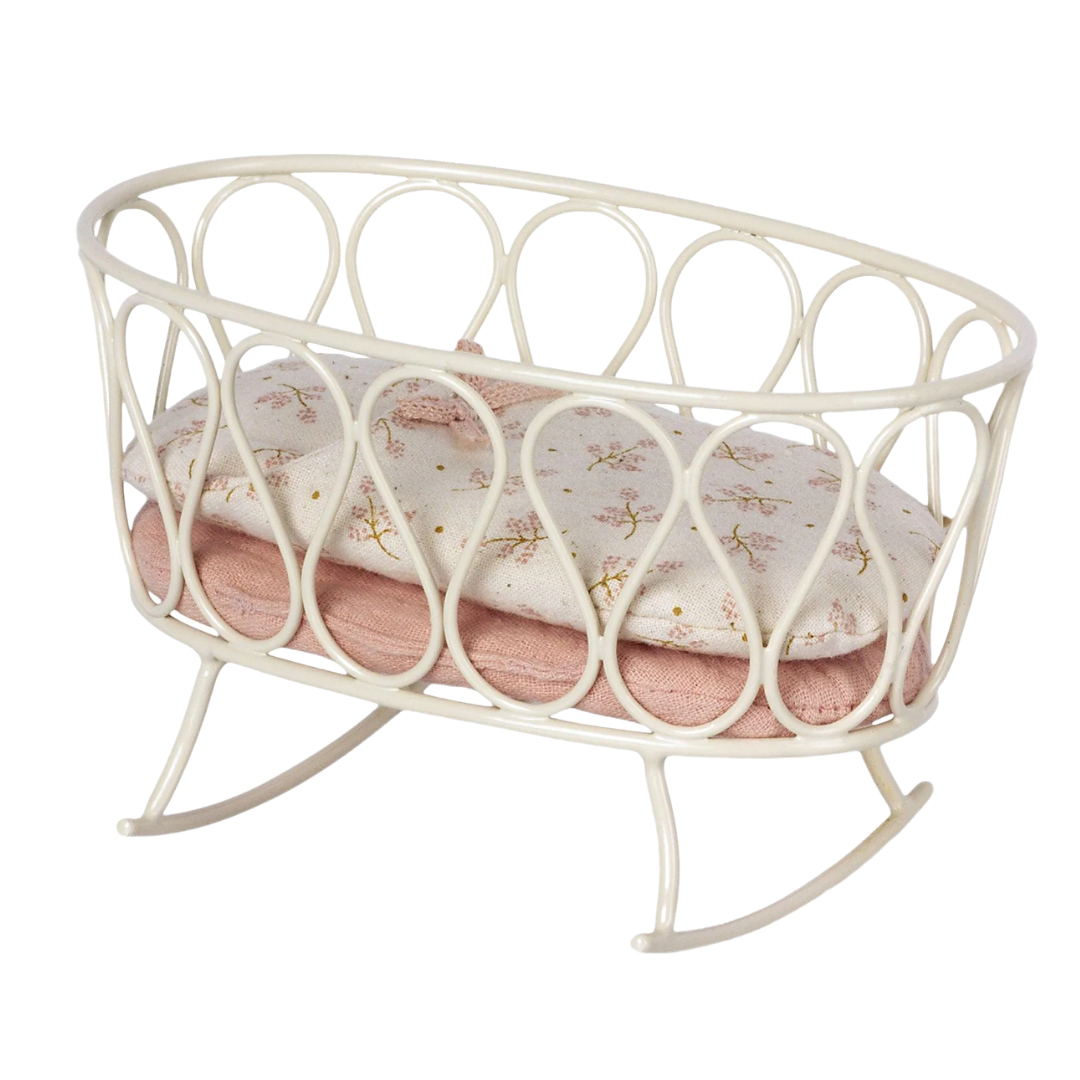 Maileg Cradle w. Sleeping Bag - Rose