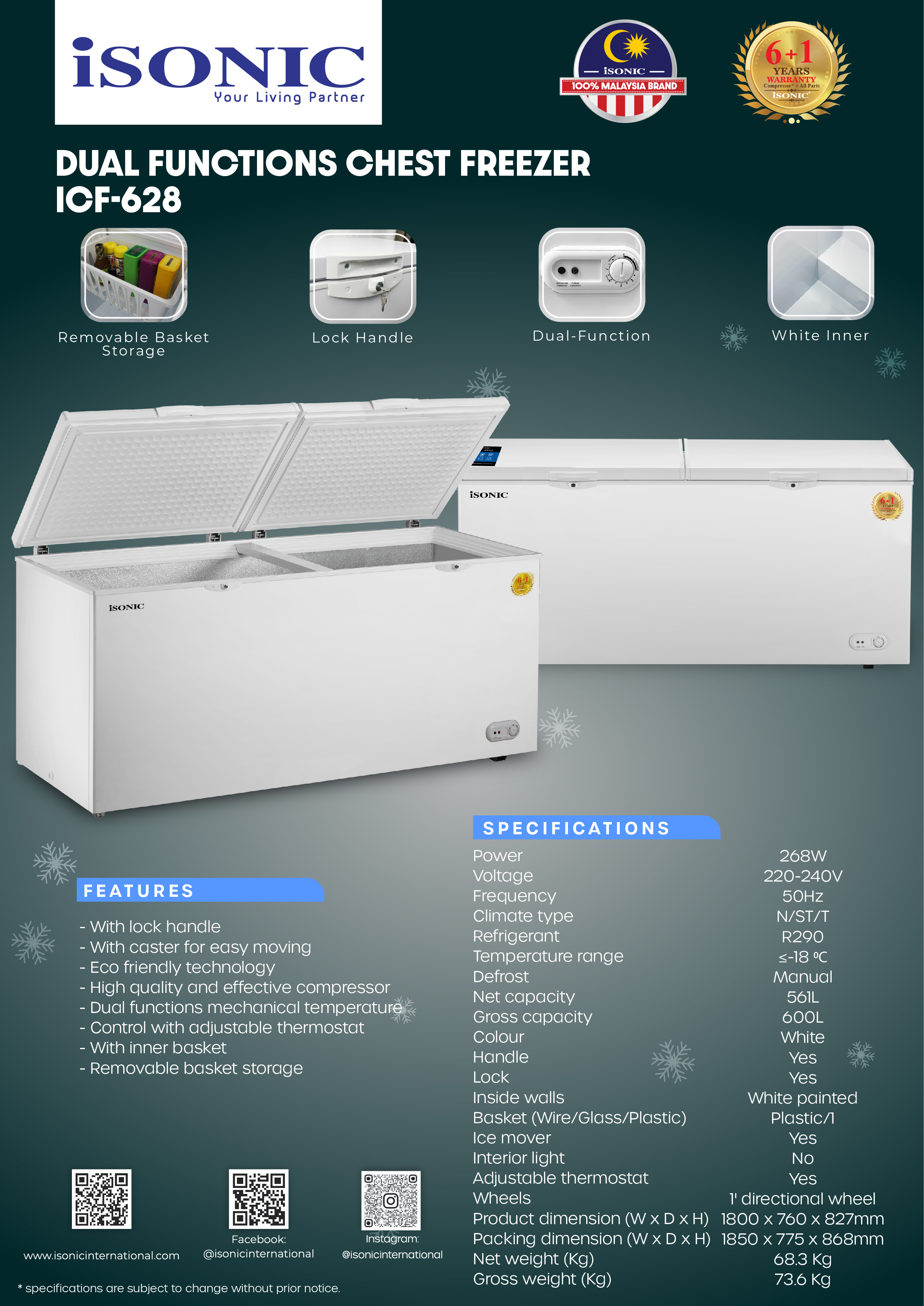 ISONIC ICF-628 FREEZER (1)