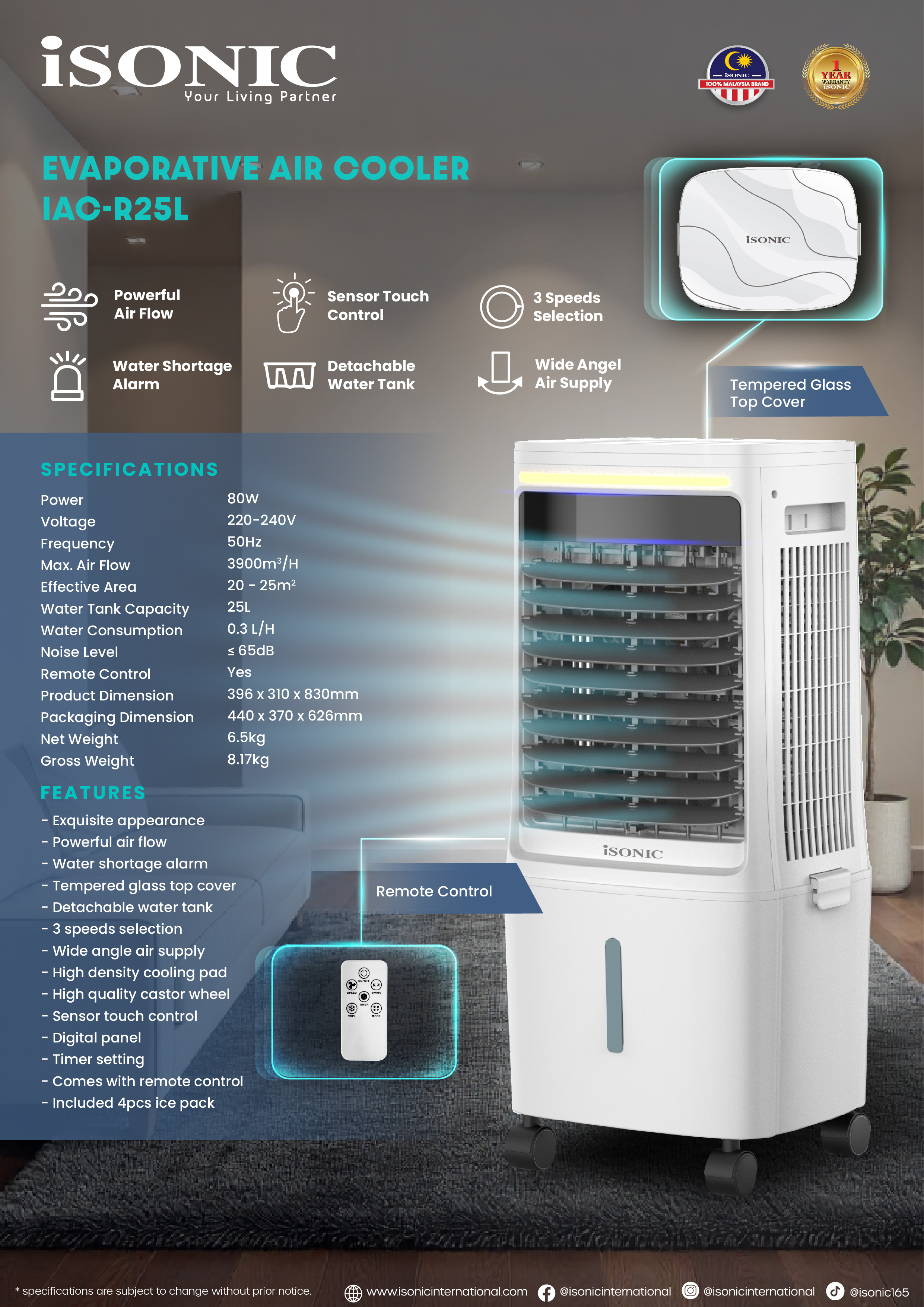 ISONIC IAC-R25L EVAPORATED AIR COOLER