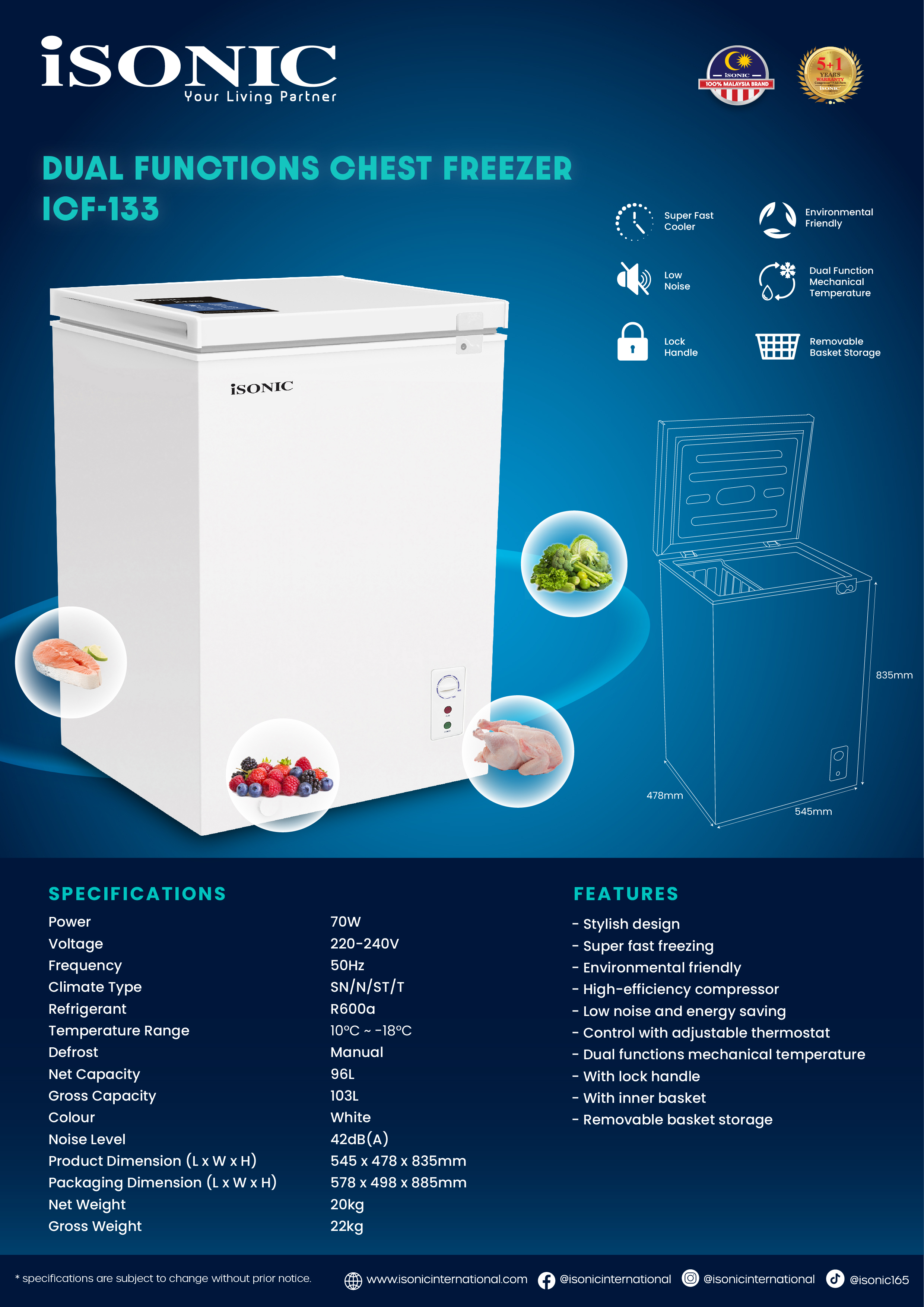 ISONIC ICF-133 DUAL FUNCTION CHEST FREEZER-01