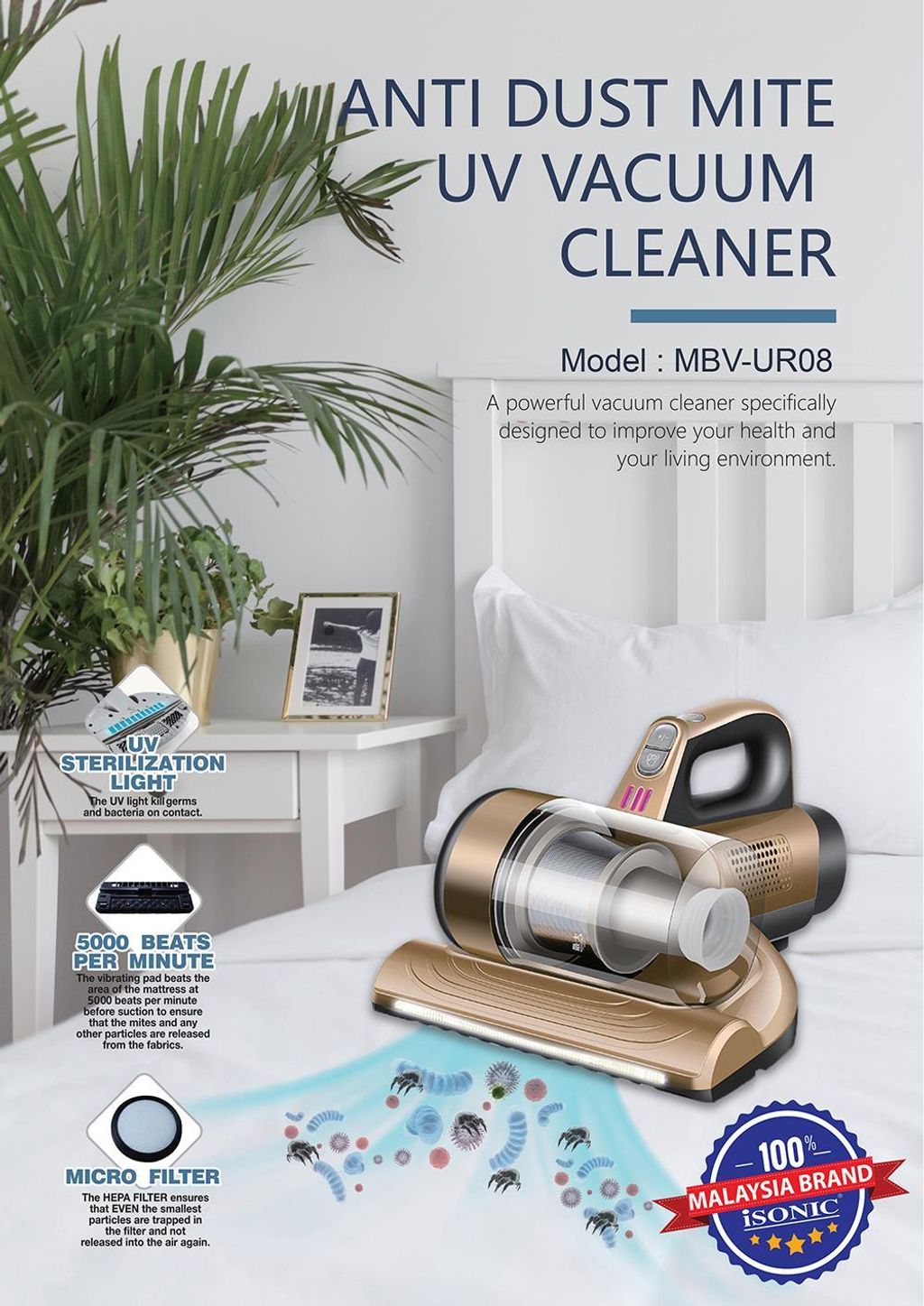 iSONIC ANTI DUST MITE UV VACUUM CLEANER MBVUR08 ISONIC INTERNATIONAL