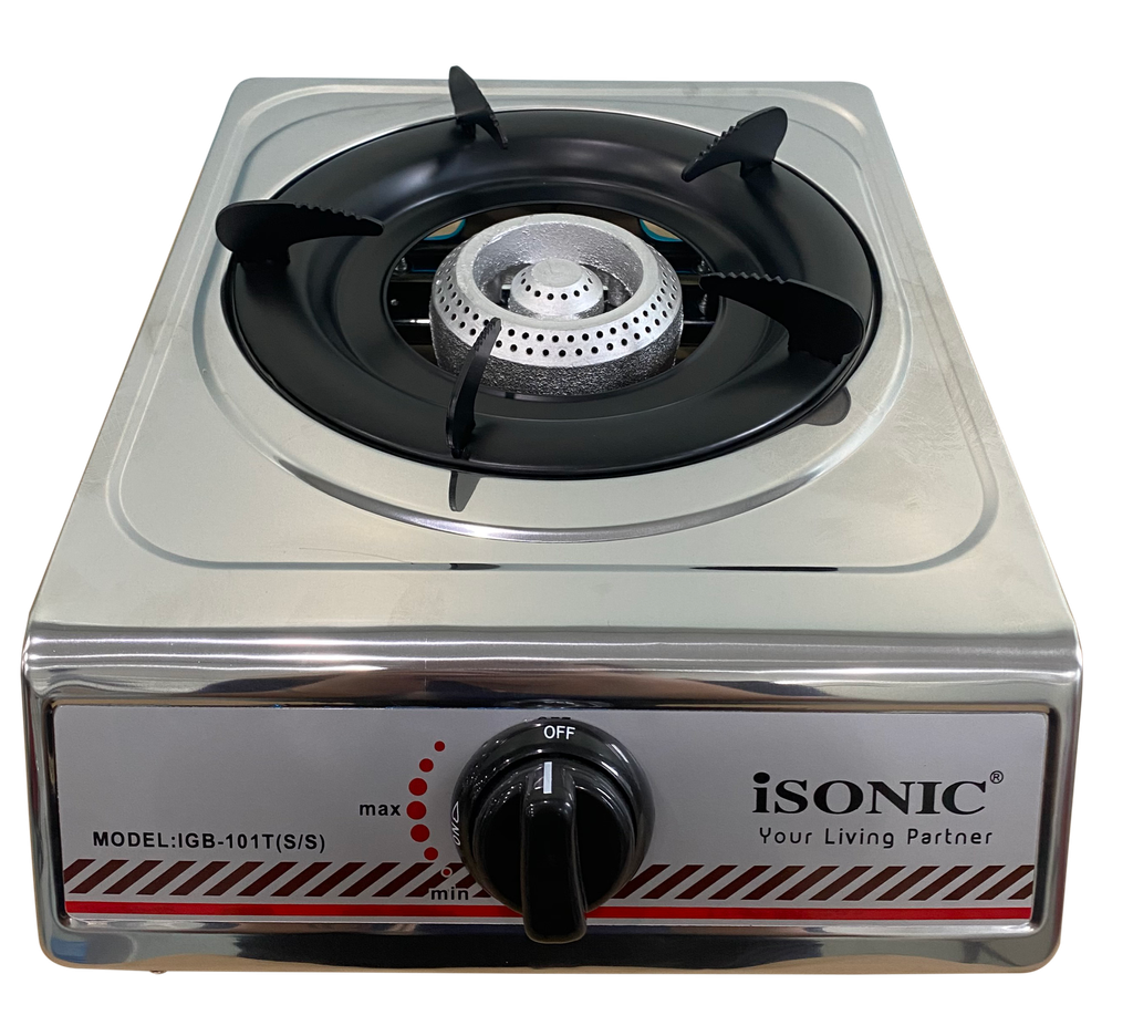 iSONIC STAINLESS STEEL SINGLE GAS STOVE IGB-101T(S/S) – ISONIC