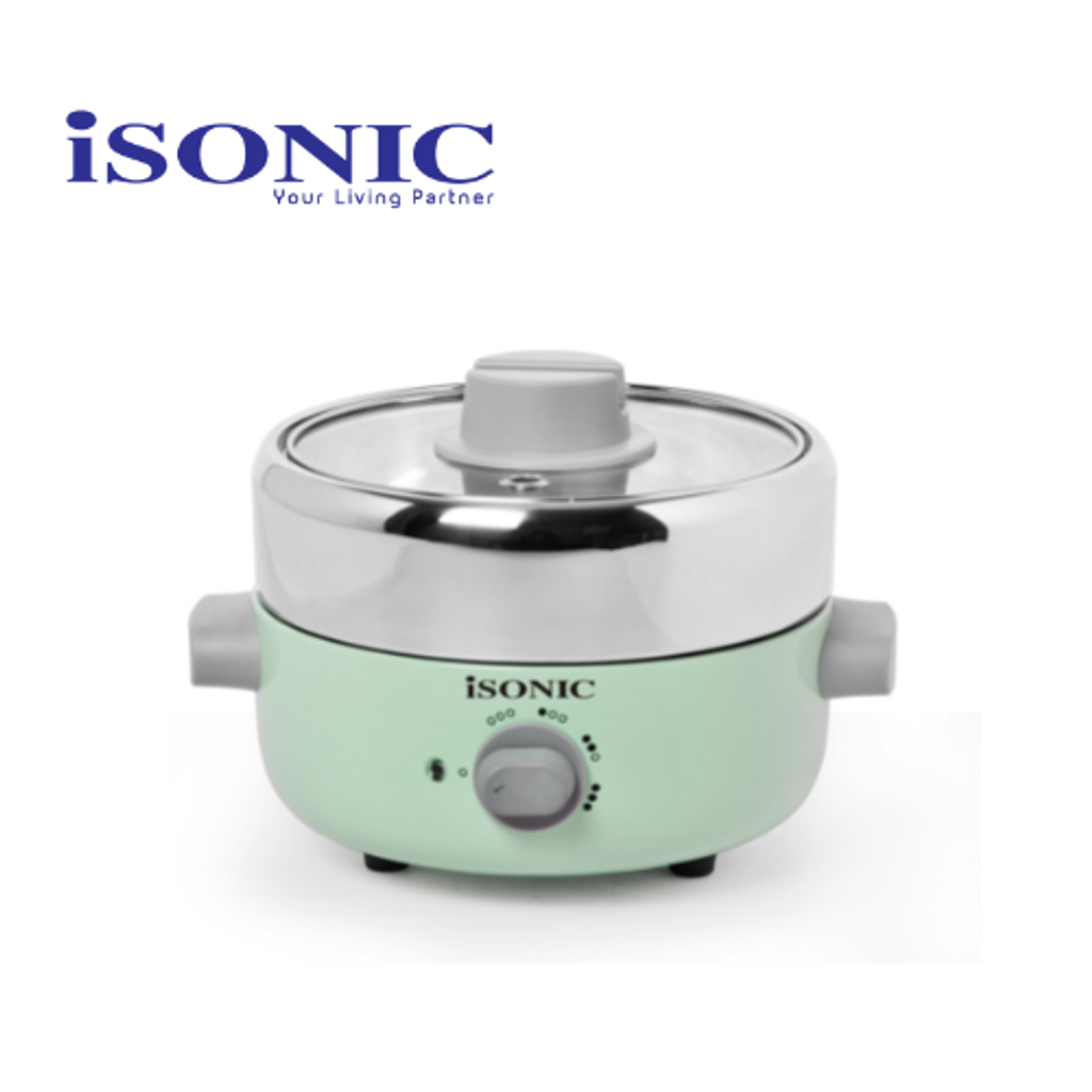 iSONIC MINI ELECTRIC HOT POT IMCHP1200 (CREAMY WHITE/PINK/LIGHT GREEN