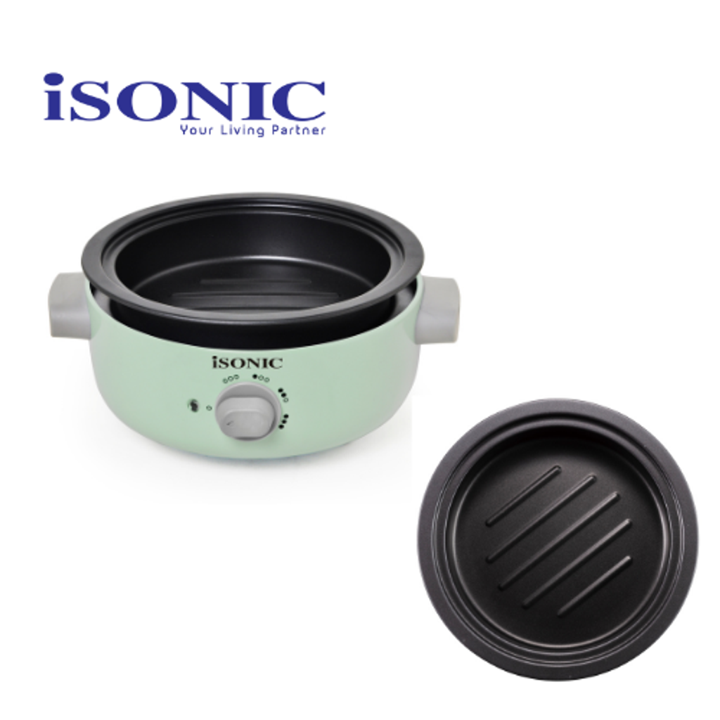 iSONIC MINI ELECTRIC HOT POT IMCHP1200 (CREAMY WHITE/PINK/LIGHT GREEN) ISONIC INTERNATIONAL