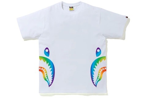 BAPE Rainbow Side Shark Tee White – LIT 
