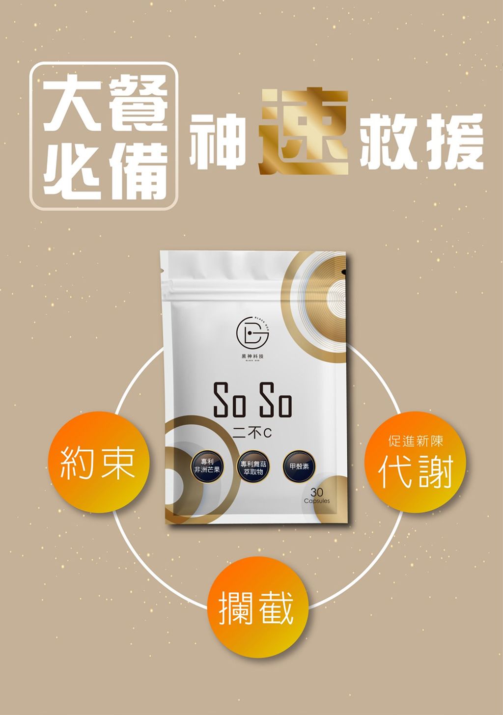 黑神科技 SOSO 二不C-白腎豆酵素膠囊2