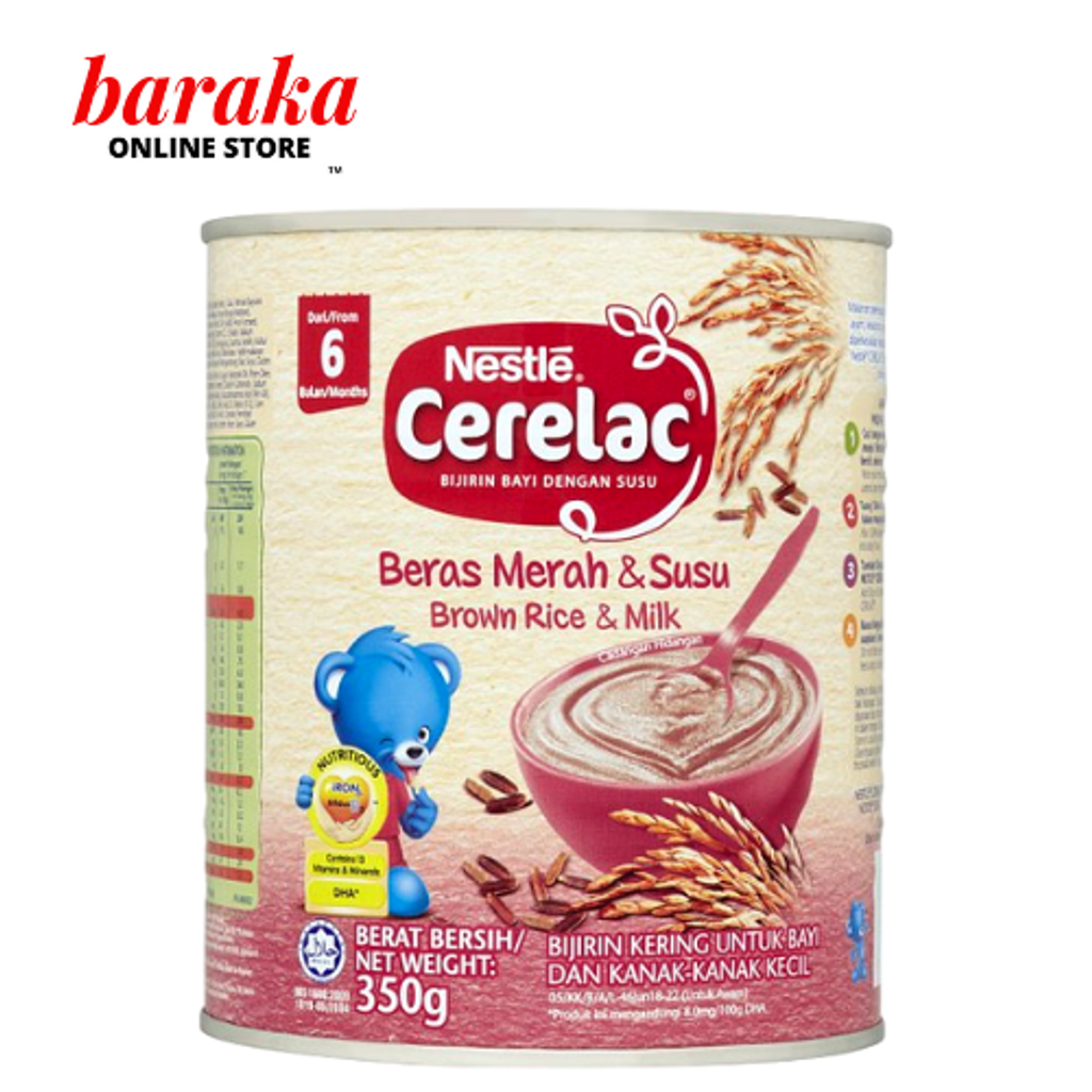 Nestlé Cerelac Brown Rice & Milk Infant Cereal with Milk From 6 Months 350g  – Baraka Online Store
