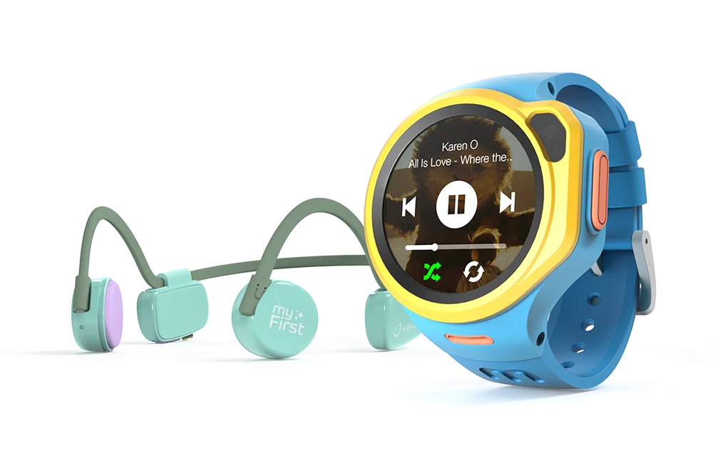 myFirst Fone R1 - Smart watch phone for kids with gps tracker and MP3 Player with myFirst Headphones BC Wireless