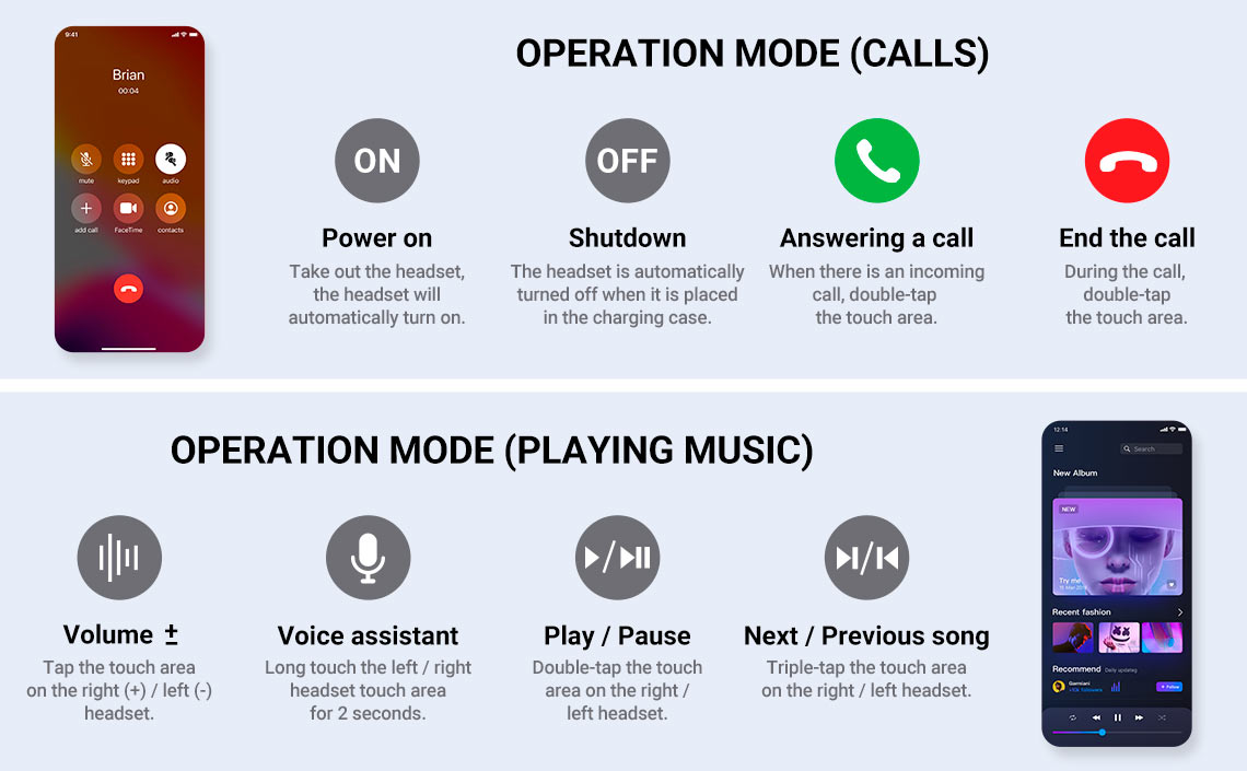 acefast-t6-tws-earbuds-operation