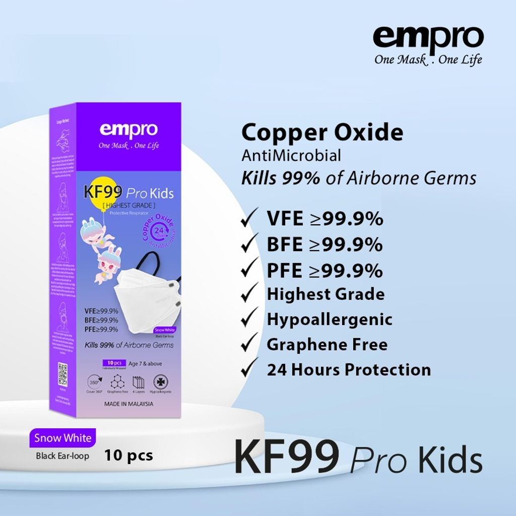 EMPRO RESPIRATOR KF99 PRO KIDS COPPER OXIDE [ANTIMICROBIAL] FACE MASK