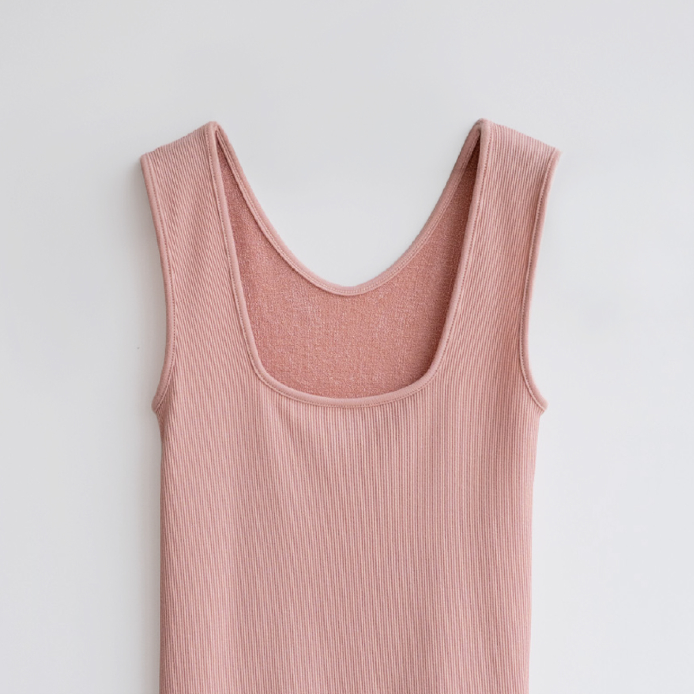 兩穿內毛圈背心-粉