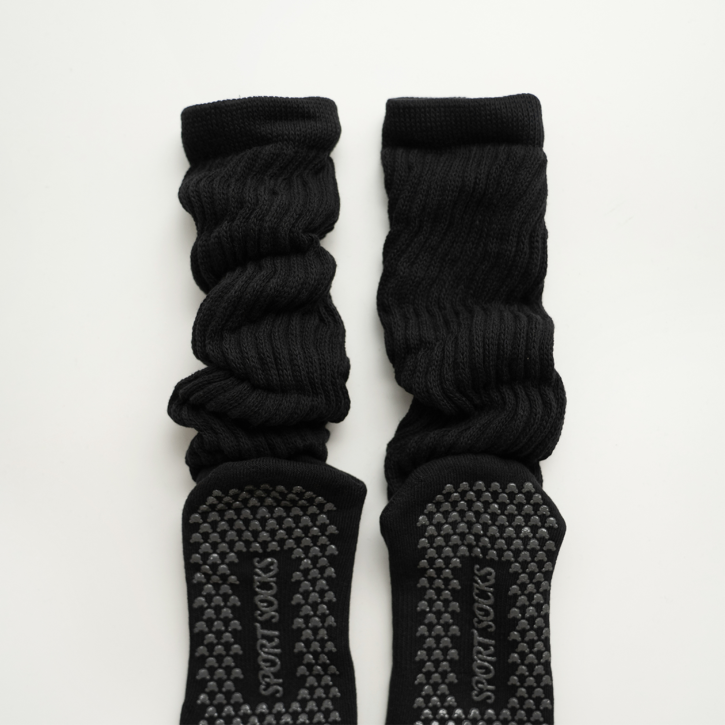 棉質堆堆防滑襪-黑