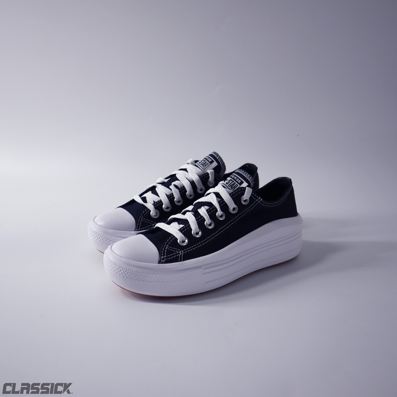 CLASSICK】Converse All Star Move 厚底增高帆布鞋休閒低黑570256C