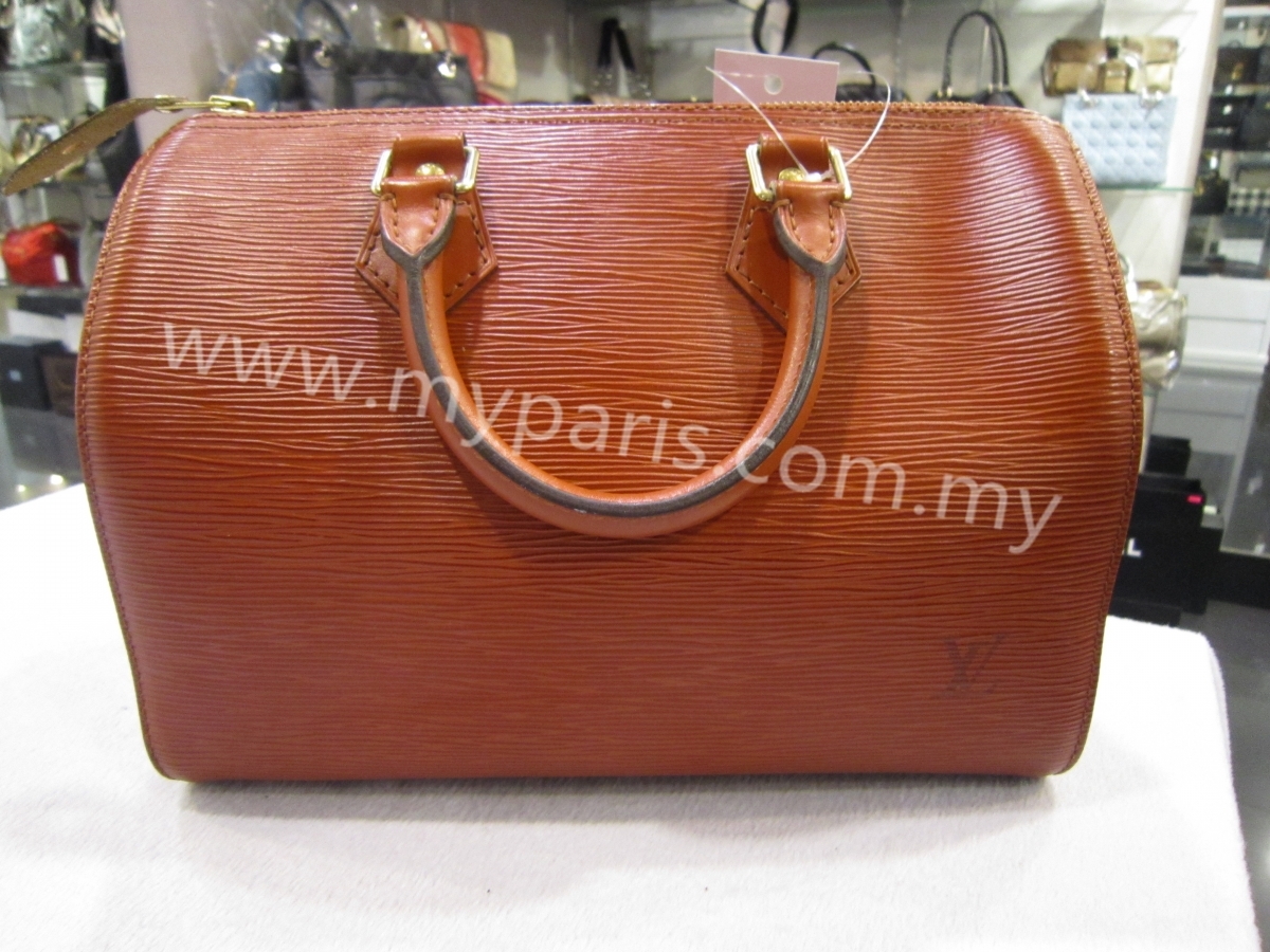 Sold-Louis Vuitton Brown EPI Leather Speedy 25 with Strap – My Paris Branded Station-Sell Your ...