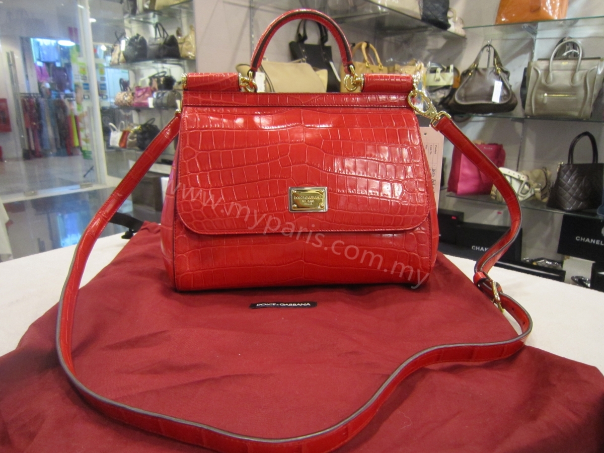 Dolce & Gabbana Red Sicily Crocodile Tote Top Handle Bag – My Paris Branded  Station-Sell Your Bags And Get Instant Cash