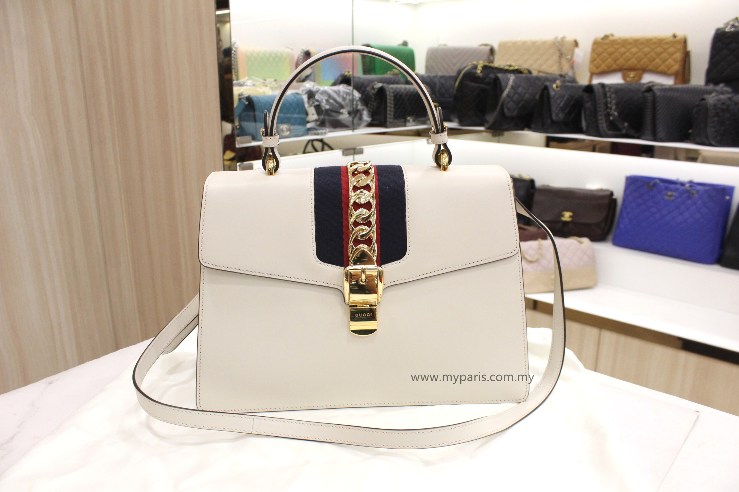 Gucci Sylvie Large Top Handle Bag White – My Paris Branded Station-Sell  Your Bags And Get Instant Cash
