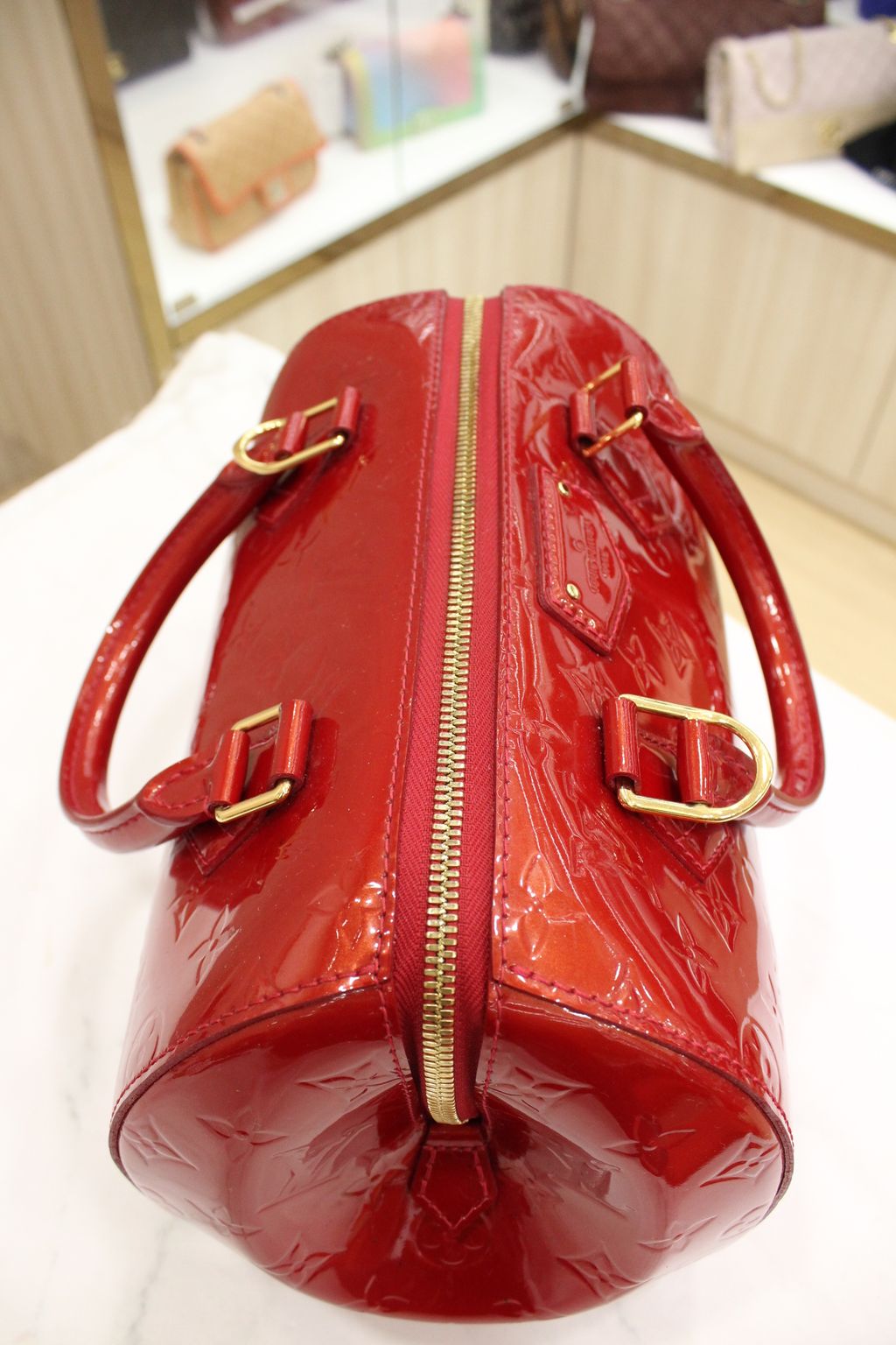 Louis Vuitton Montana Handbag Red Monogram Vernis – LovedLuxeBags