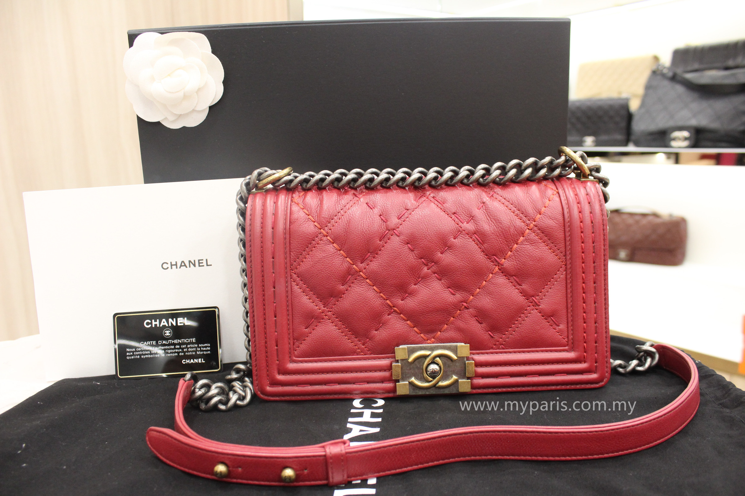 CHANEL  Bags  Soldchanel 9 Dark Red Small Size Brand New  Poshmark