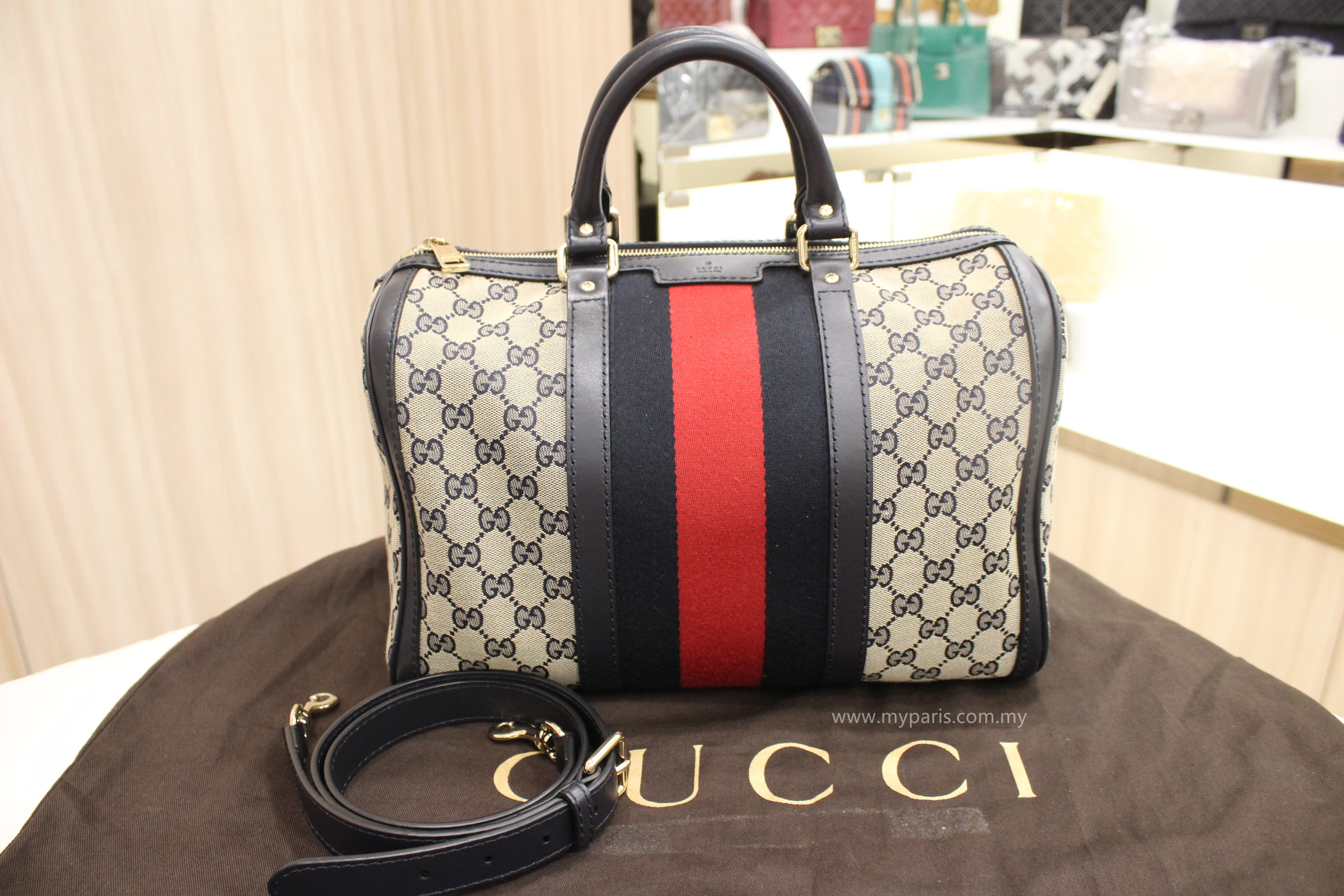 gucci boston bag blue