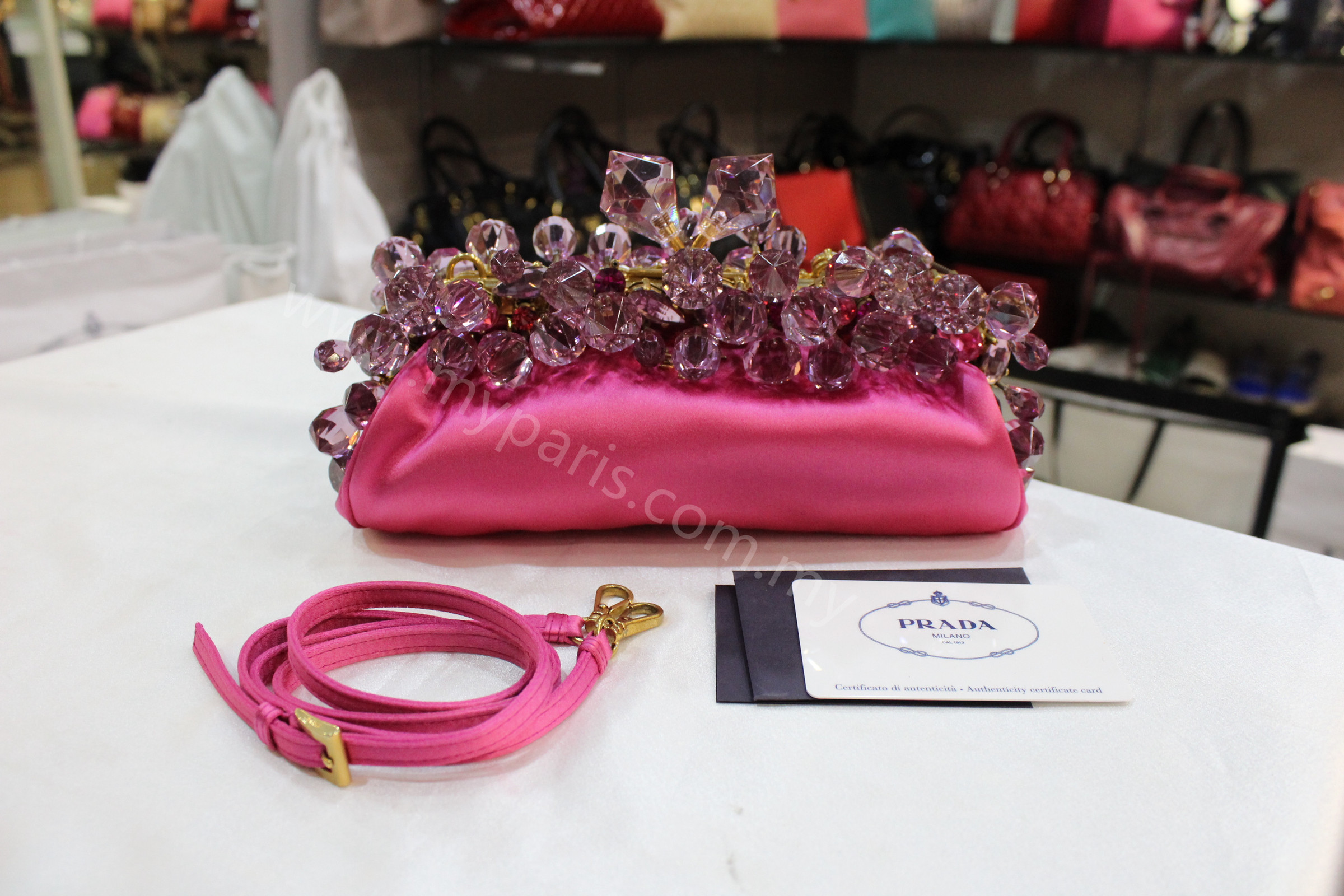 fuchsia clutch
