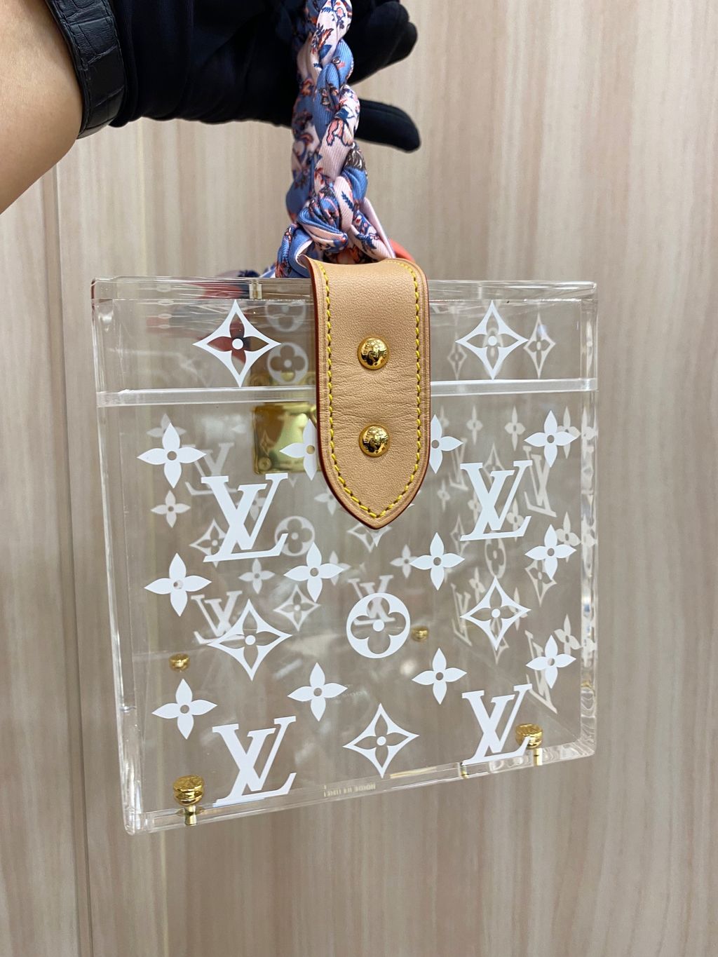 Louis Vuitton Clear Bag With Scarf