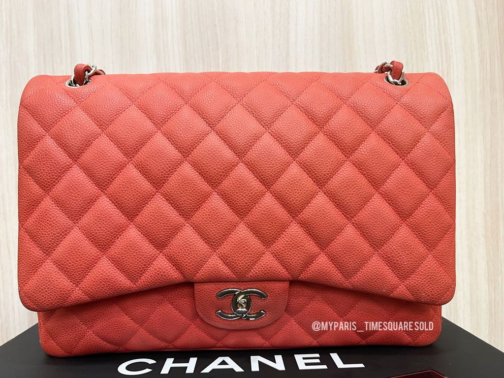 Chanel Red Classic Maxi Double Flap Bag