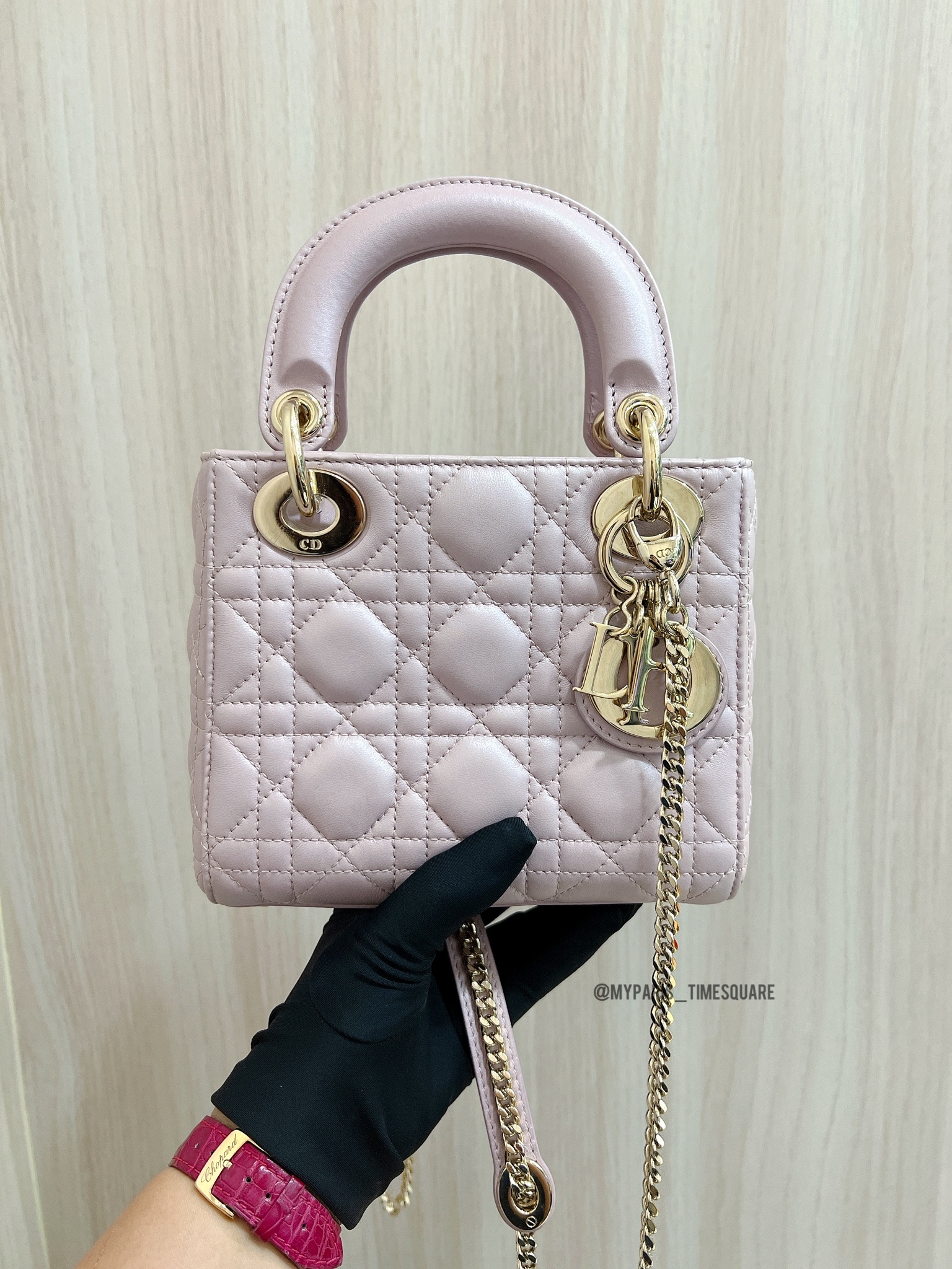 lady dior mini pearl pink