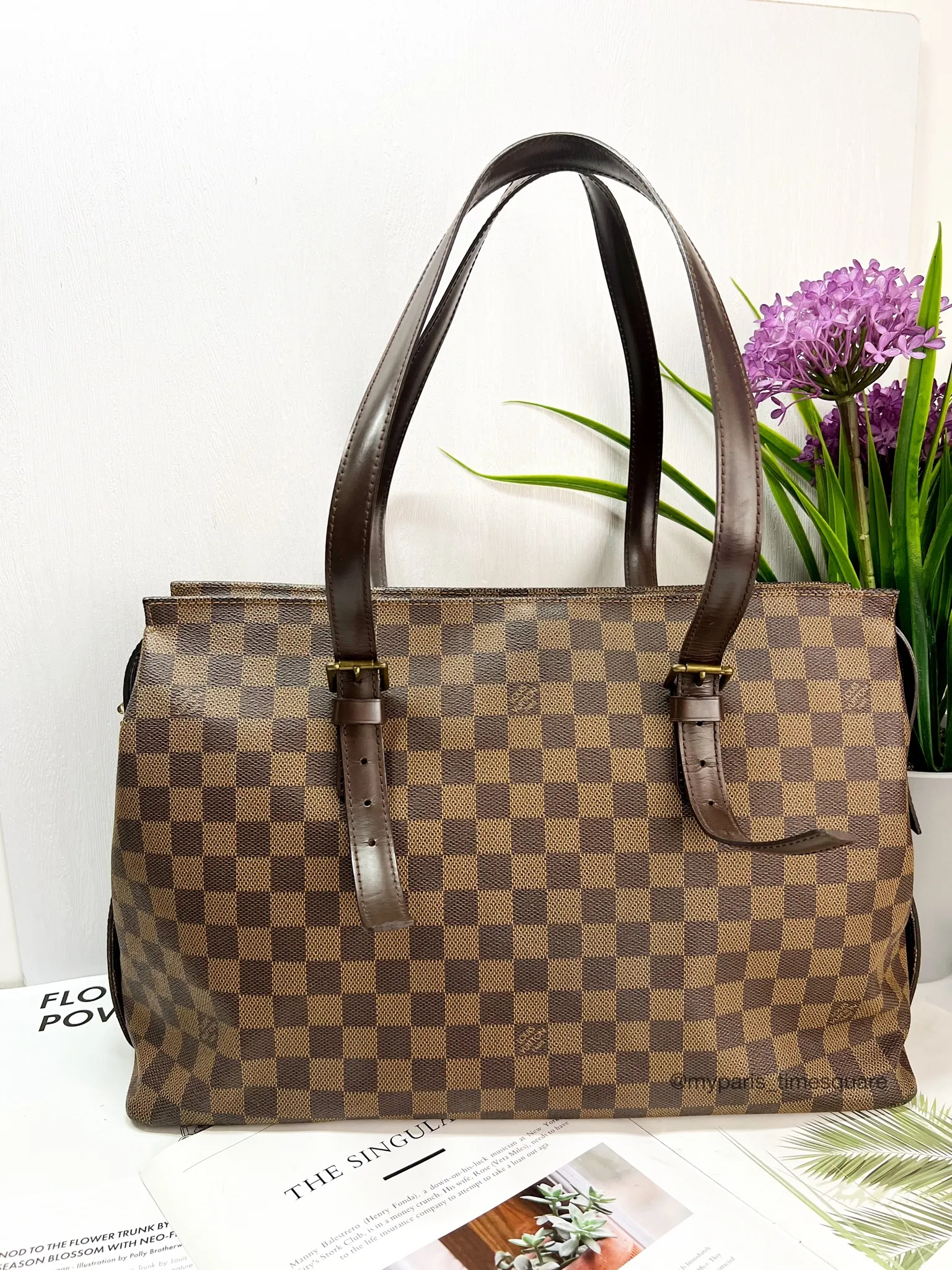 LOUIS VUITTON Chelsea Shoulder Tote Bag Damier Leather BN France