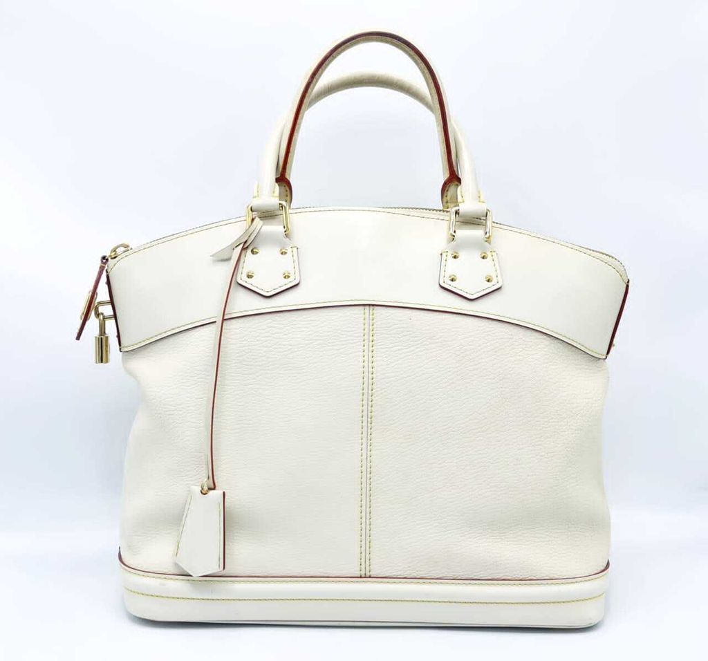 White Louis Vuitton Suhali Lockit MM Handbag – Designer Revival