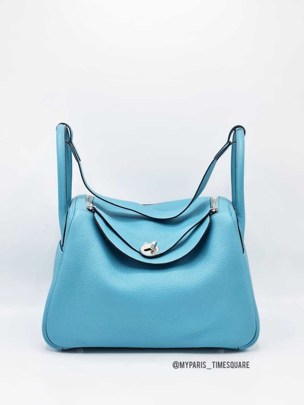 Hermes Taurillon Clemence Lindy 30 Blue