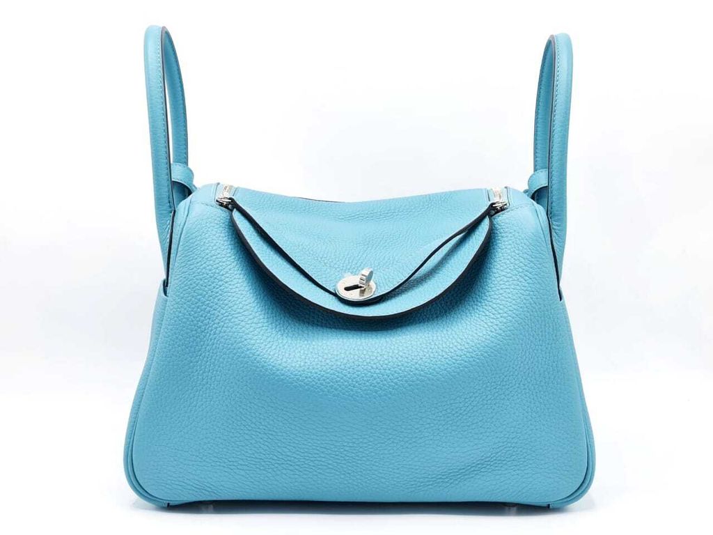 Hermes Taurillon Clemence Lindy 30 Blue