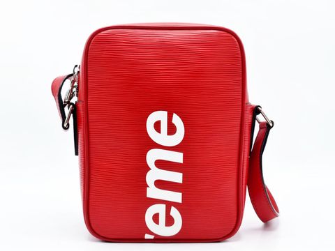 100+Authentic+Supreme+X+Louis+Vuitton+Danube+PM+Messenger+Bag+Red+