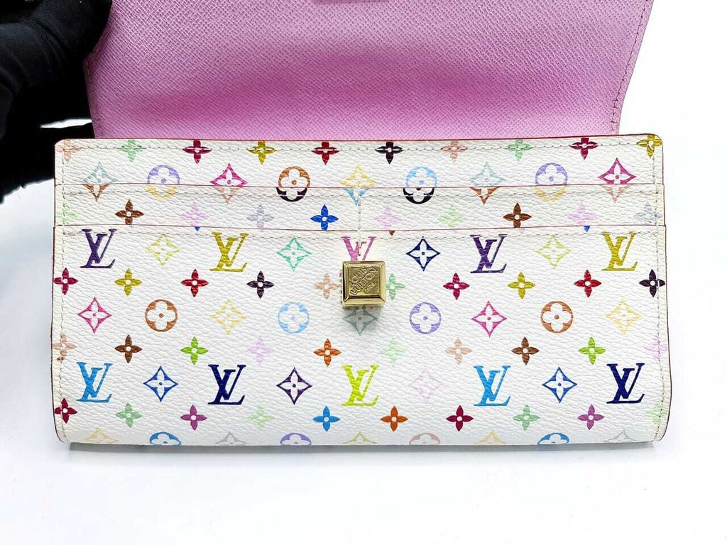 LOUIS VUITTON Monogram Multicolor Portefeuille Sarah Wallet M60668 auth  18760 Black Cloth ref.271092 - Joli Closet