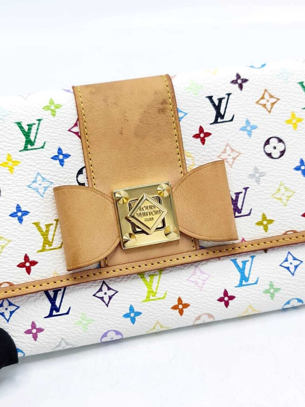 Louis Vuitton White Multicolor Monogram Sarah Wallet