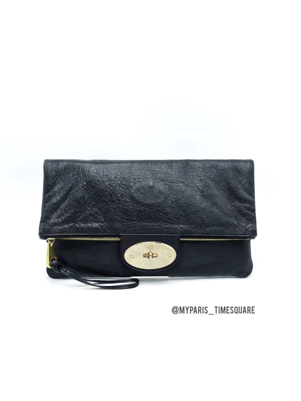 Mulberry leather fold over bag or clutch