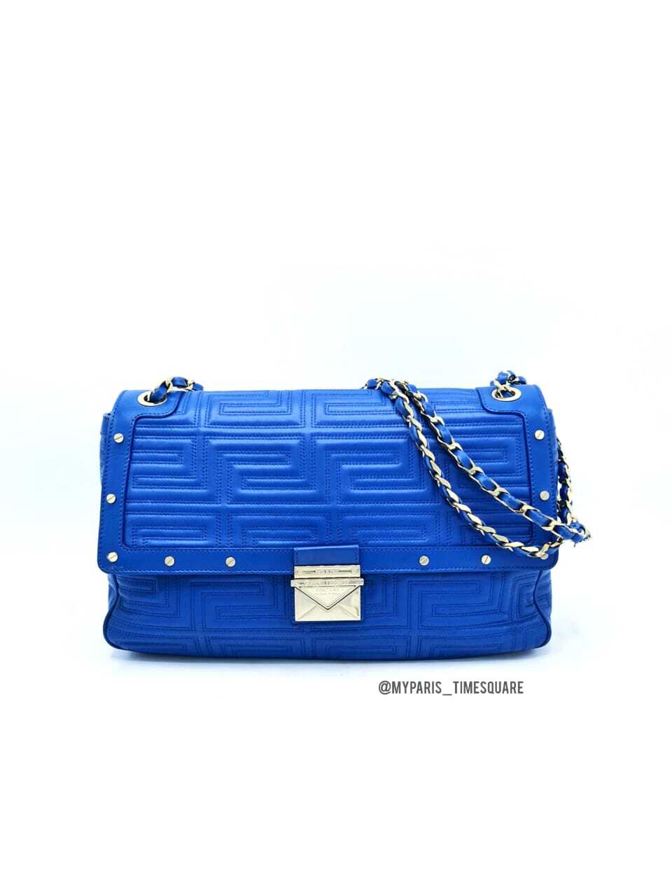 Buy Versace Couture Handbag Logo-plaque Foldover Shoulder Bag With OG Box  And Dust Bag (Silver) (J1069)