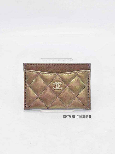 Chanel Classic Zip Card Holder / Small Wallet in Raspberry Red