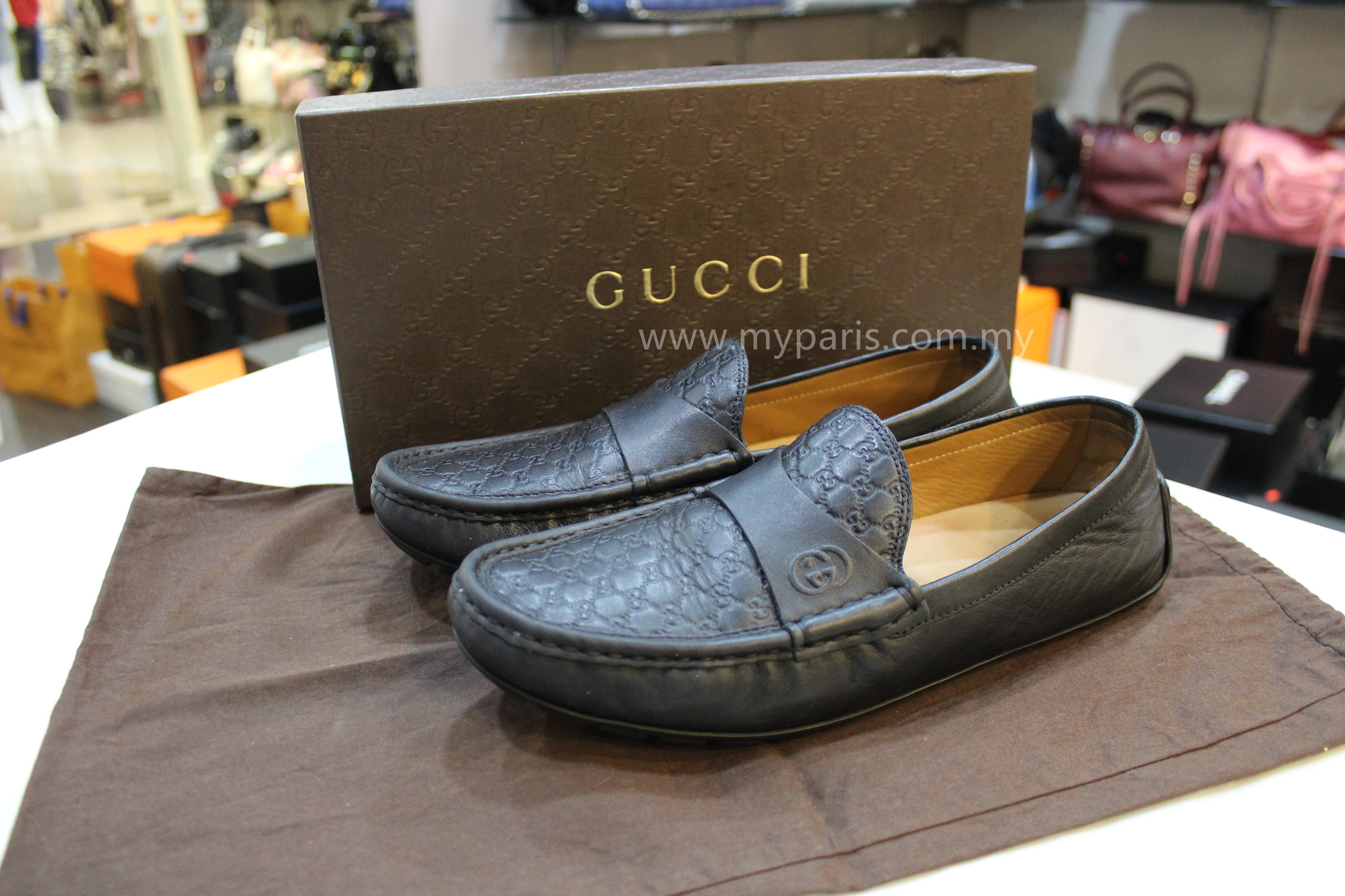 Gucci Dark Blue Guccissima Loafers(Size: 38) – My Paris Branded  Station-Sell Your Bags And Get Instant Cash