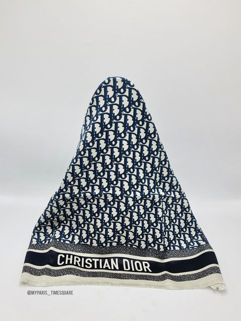 Christian Dior Silk Olique Scarf Blue – My Paris Branded