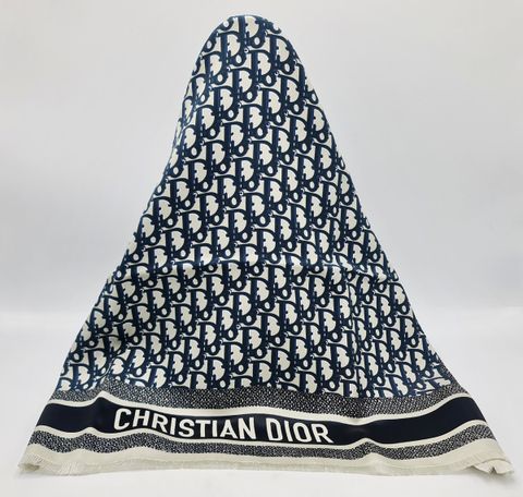 AYA Christian Dior 青 フリンジ ストール AYA Christian Dior