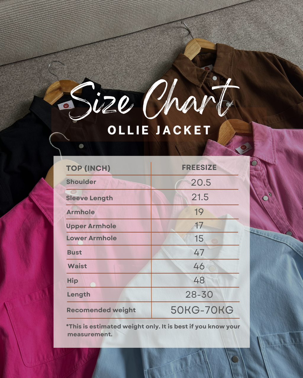 ollie size chart