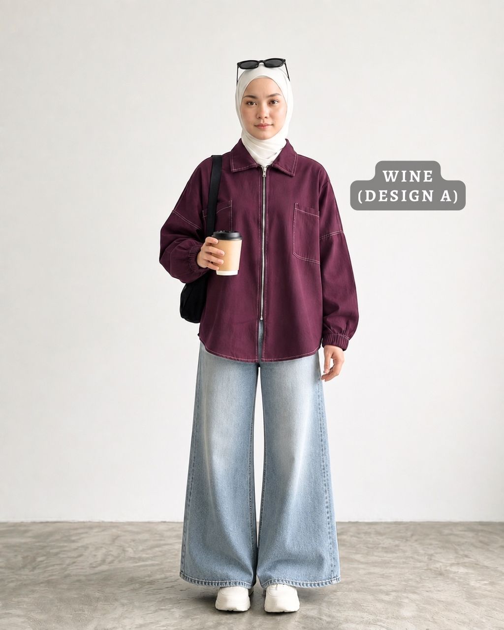 haura-wear-margo-dress-lengan panjang-dress labuh-baju labuh-knit-tunic-kaftan-midi-dress-blouse-shirt-long-sleeve-baju-muslimah-baju-perempuan-shirt-blouse-baju